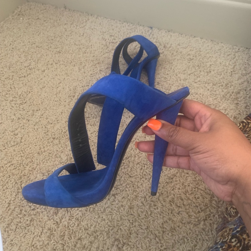 Blue Giuseppe Zanotti suede heels